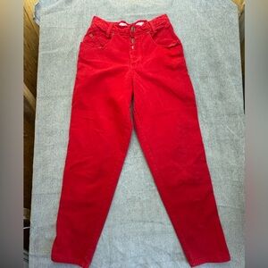 Vibrant Red Corduroy Pants
